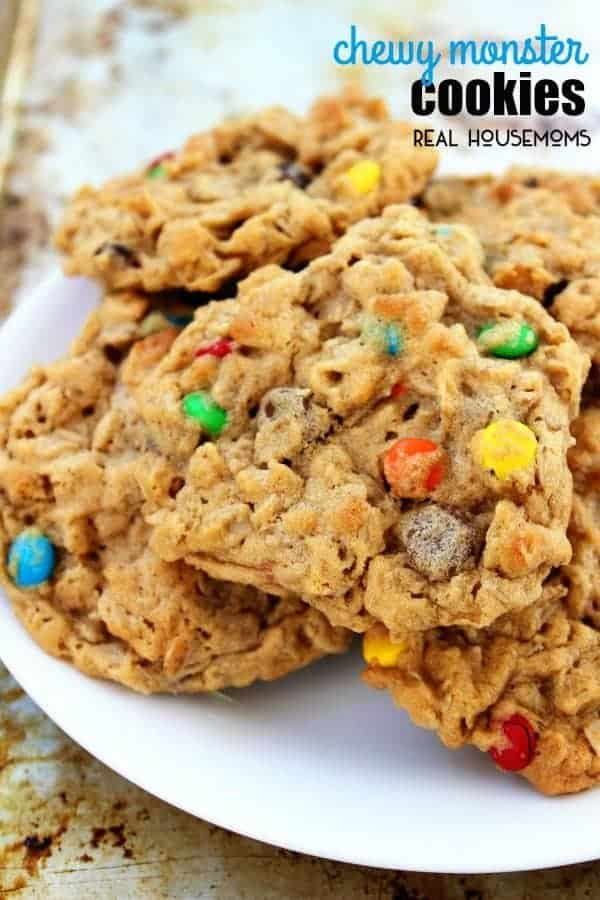 Monster Cookies Oatmeal Peanut Butter
 Chewy Monster Cookies ⋆ Real Housemoms