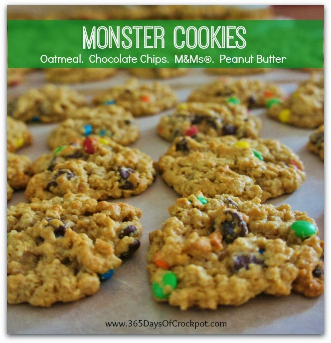 Monster Cookies Oatmeal Peanut Butter
 Recipe for Monster Cookies 365 Days of Slow Cooking and