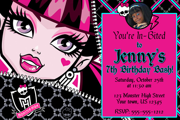 Monster High Birthday Party Invitations
 Monster High Birthday Invitations Ideas – Bagvania