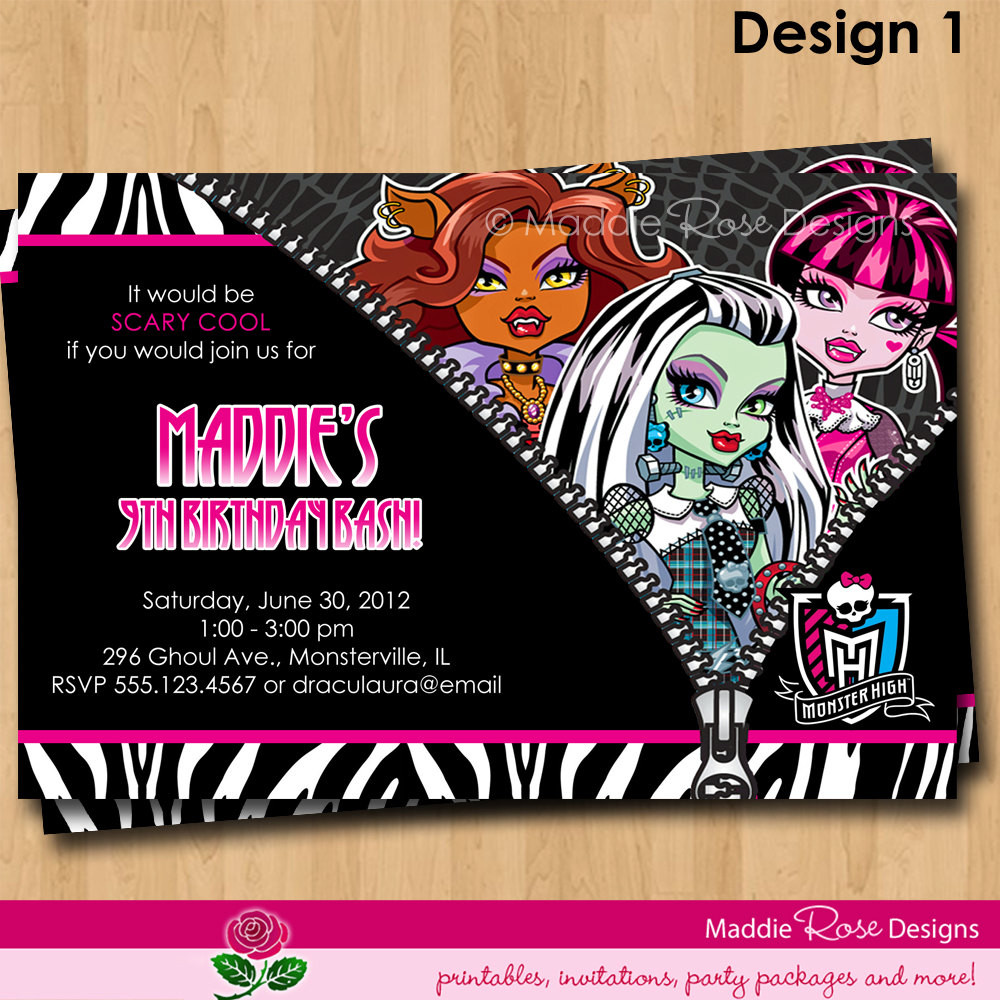 Monster High Birthday Party Invitations
 9 Best of Monster High Birthday Invitations
