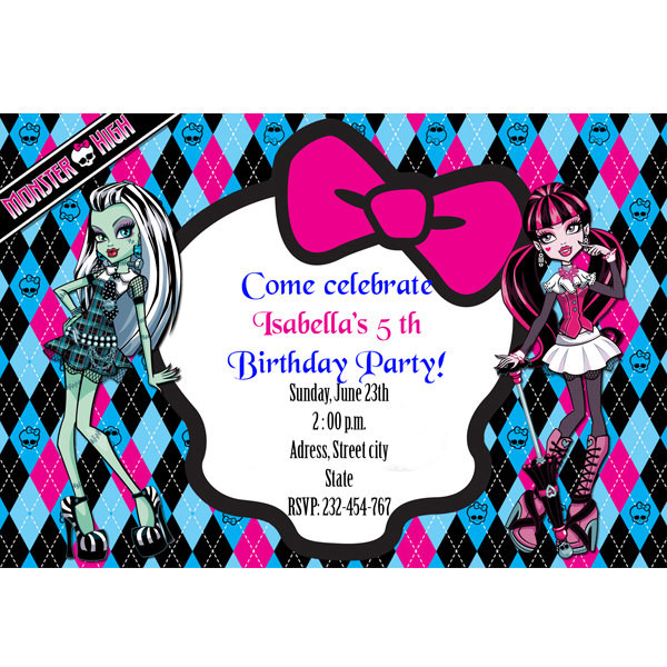 Monster High Birthday Party Invitations
 Unavailable Listing on Etsy