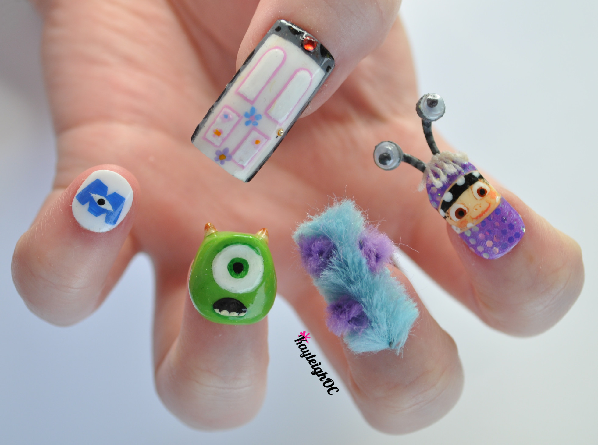Monster Nail Designs
 Monsters Inc 3D Nail Art by KayleighOC on DeviantArt