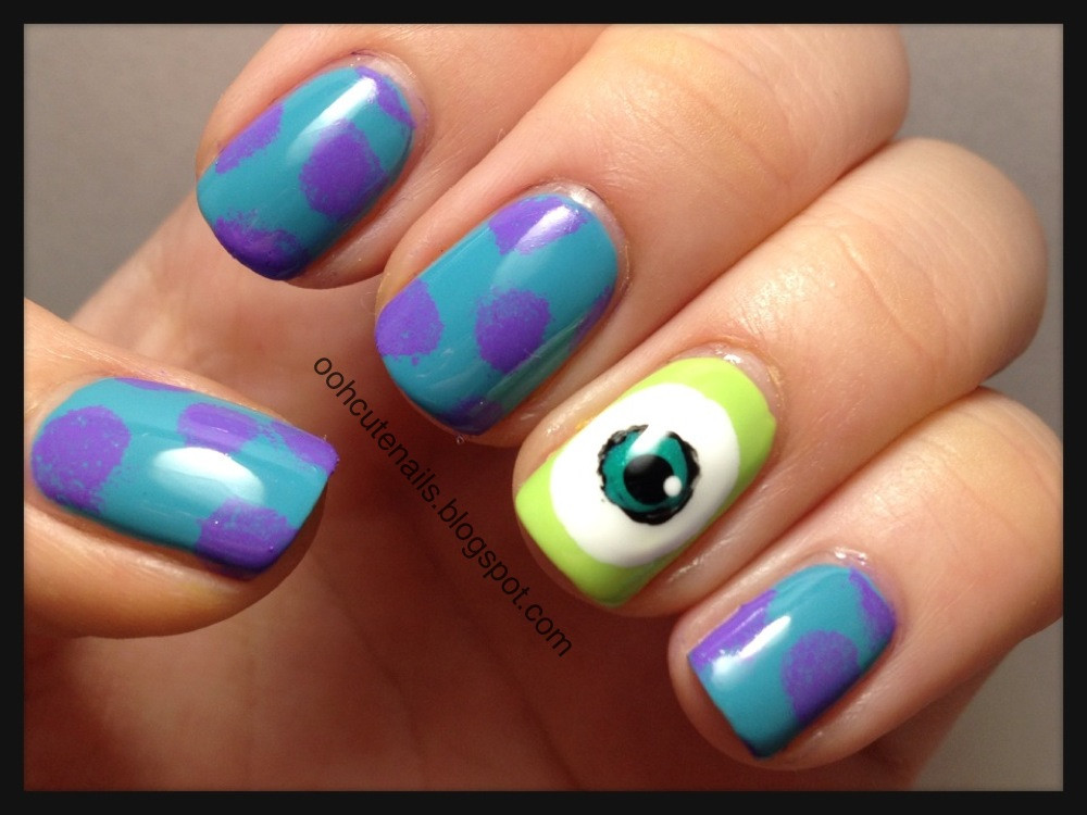 Monster Nail Designs
 Ooh Cute Nails Monsters University Inspired Nails