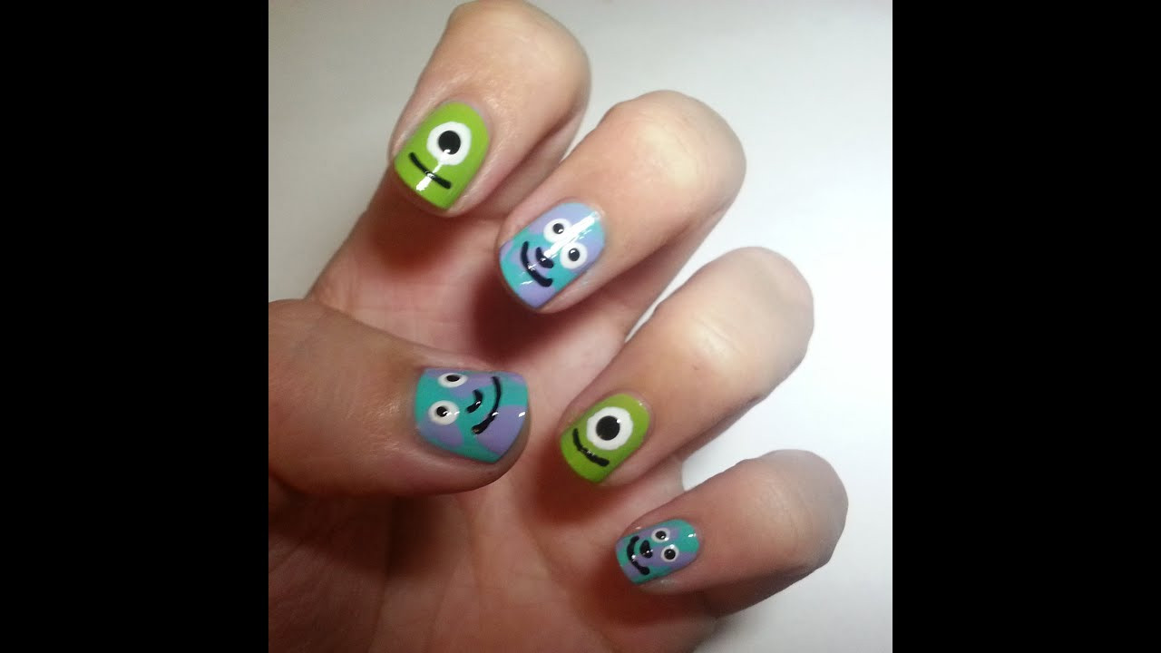 Monster Nail Designs
 Monsters inc nail art simple and easy