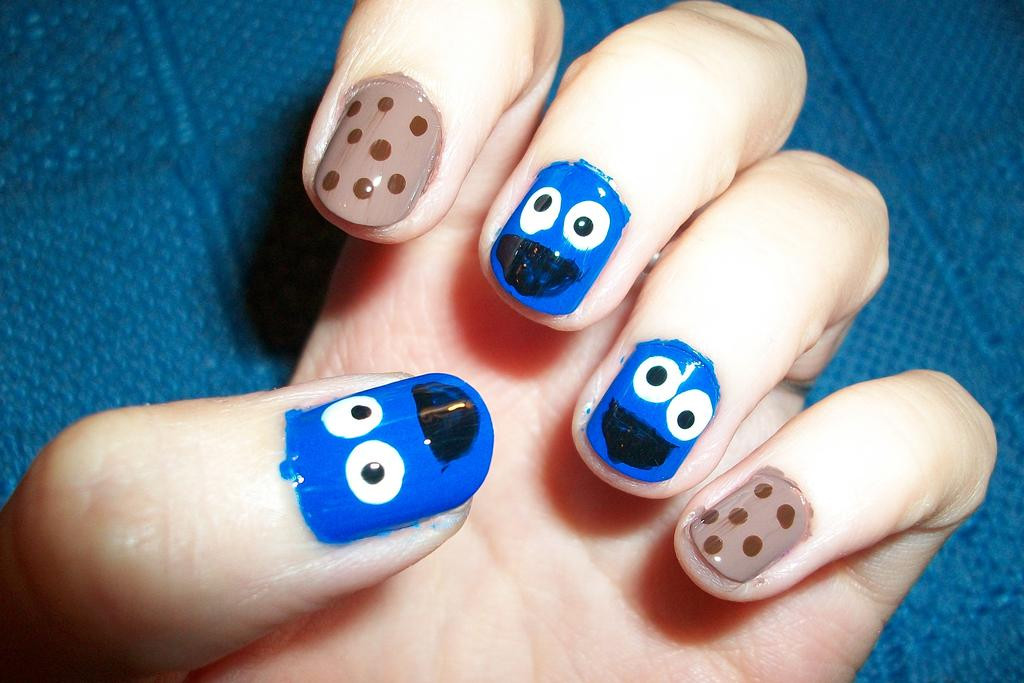 Monster Nail Designs
 cookie monster nail art by butterfly1980 on DeviantArt