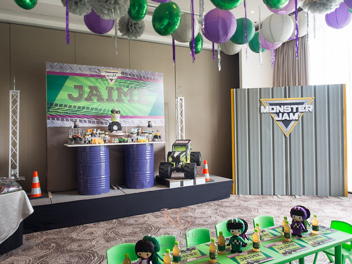 Monster Truck Decorations For Birthday Party
 Kara s Party Ideas Monster Truck Monster Jam Birthday