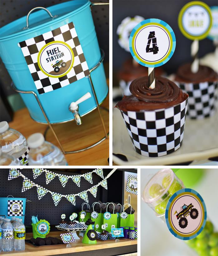 Monster Truck Decorations For Birthday Party
 Kara s Party Ideas Monster Truck 4th Birthday Party