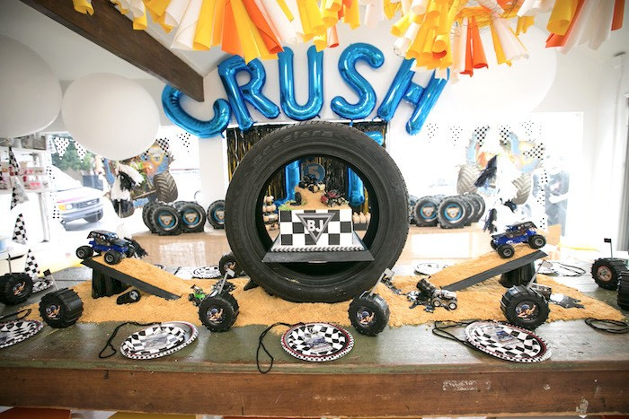 Monster Truck Decorations For Birthday Party
 Kara s Party Ideas Monster Truck Birthday Party