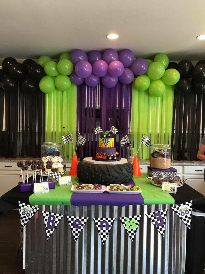 Monster Truck Decorations For Birthday Party
 Monster Truck Birthday Party Ideas in 2019
