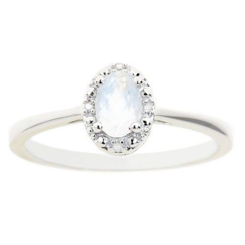 Moonstone Diamond Engagement Ring
 MOONSTONE DIAMOND HALO ENGAGEMENT RING OVAL SHAPE 925