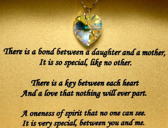Mother Daughter Bond Quotes
 Poem for Mother Daughter Bond on Card with 18mm crystal heart