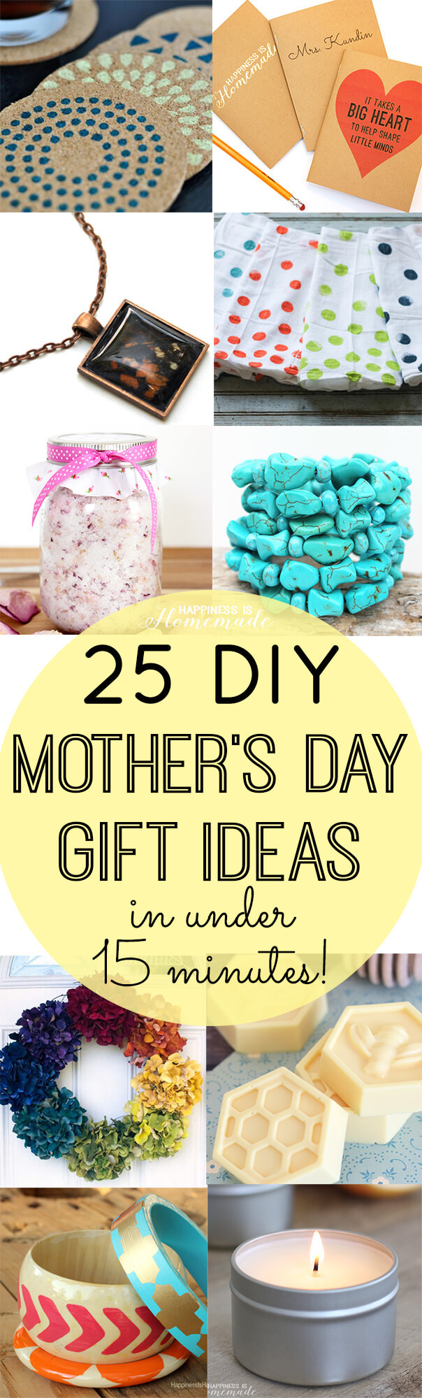 Mother Day Gift Ideas Homemade
 DIY Mother s Day Gifts in Under 15 Minutes Happiness is