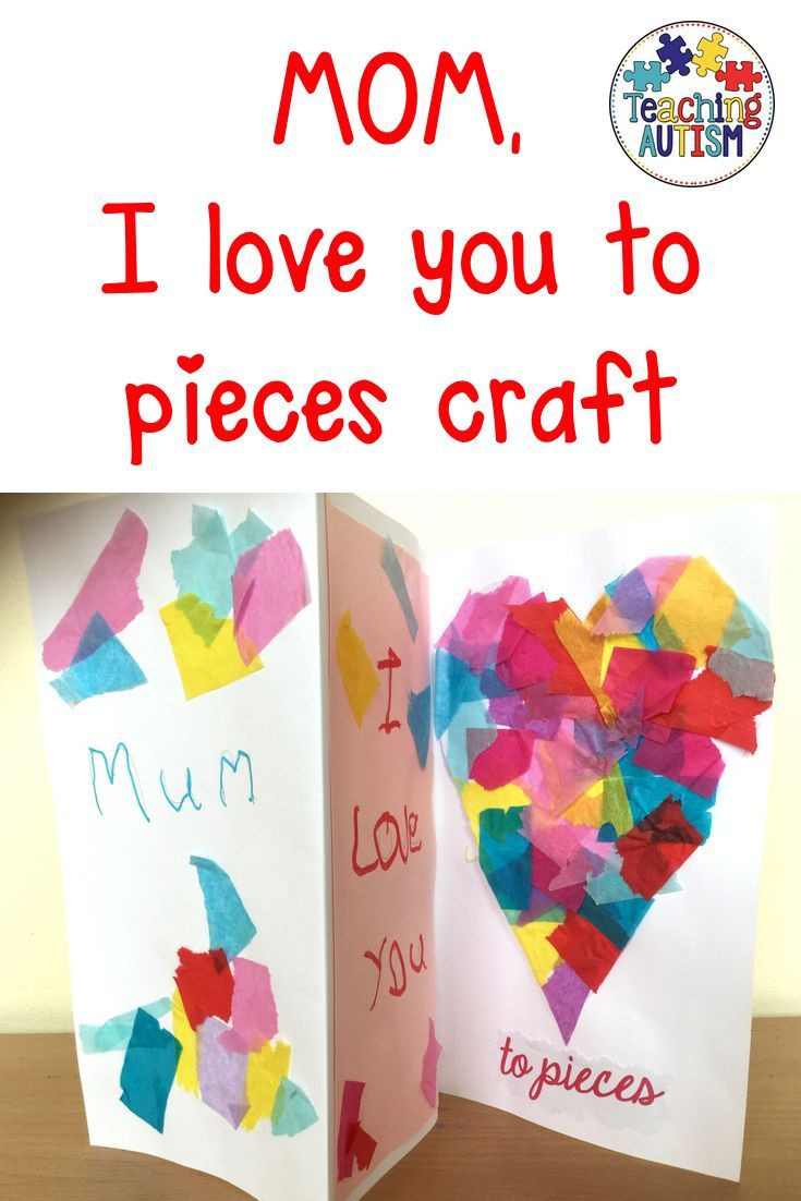 Mother'S Day Craft Ideas For Toddlers
 Mother s Day Card I love you to pieces