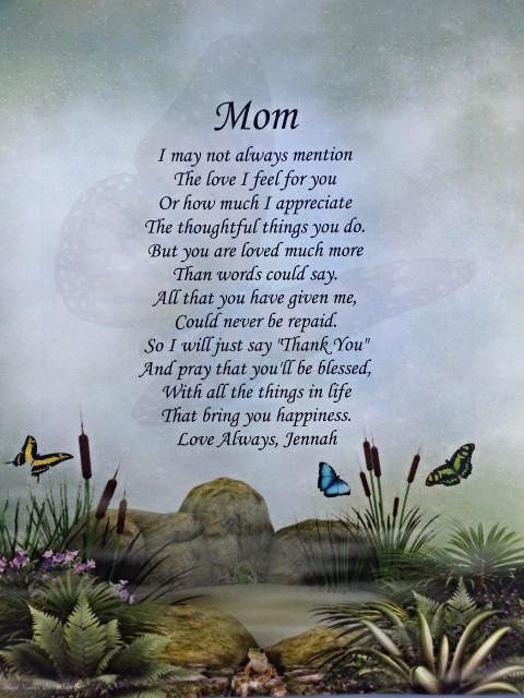 Mother'S Day In Heaven Quotes
 PERSONALIZED MOM POEM INEXPENSIVE GIFT FOR MOTHER S DAY