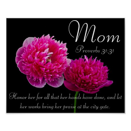 Mothers Biblical Quotes
 Dahlia Mother s Day bible verse Proverbs 31 Poster