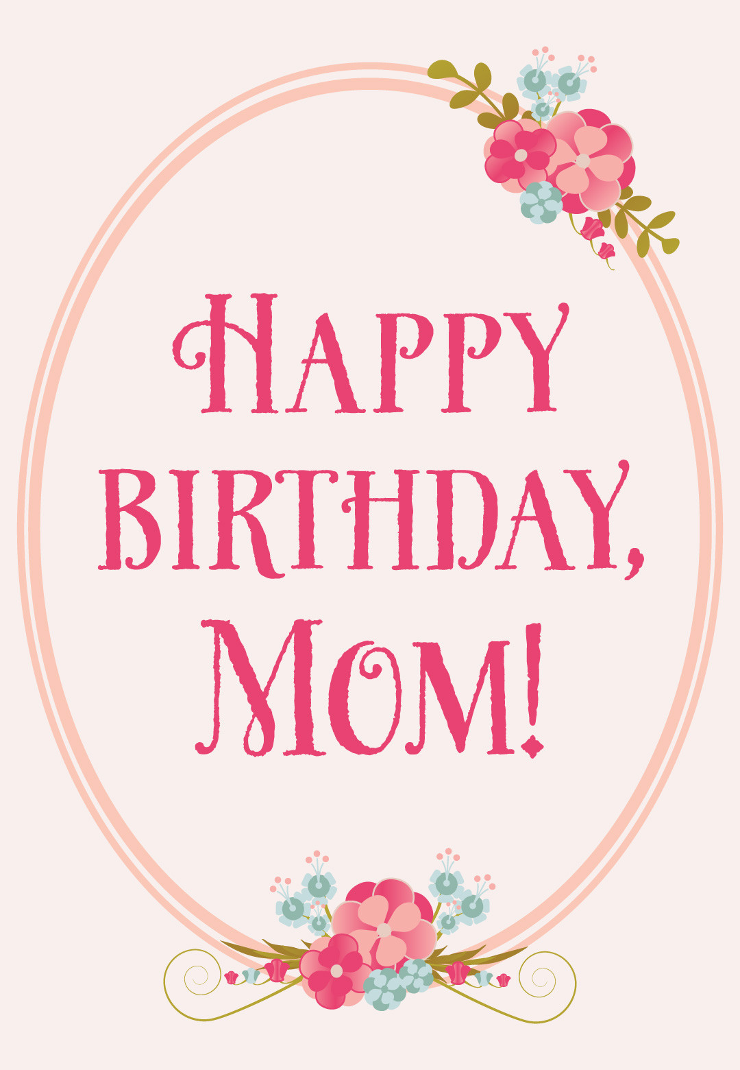 Mothers Birthday Card
 Floral Birthday for Mom Free Birthday Card