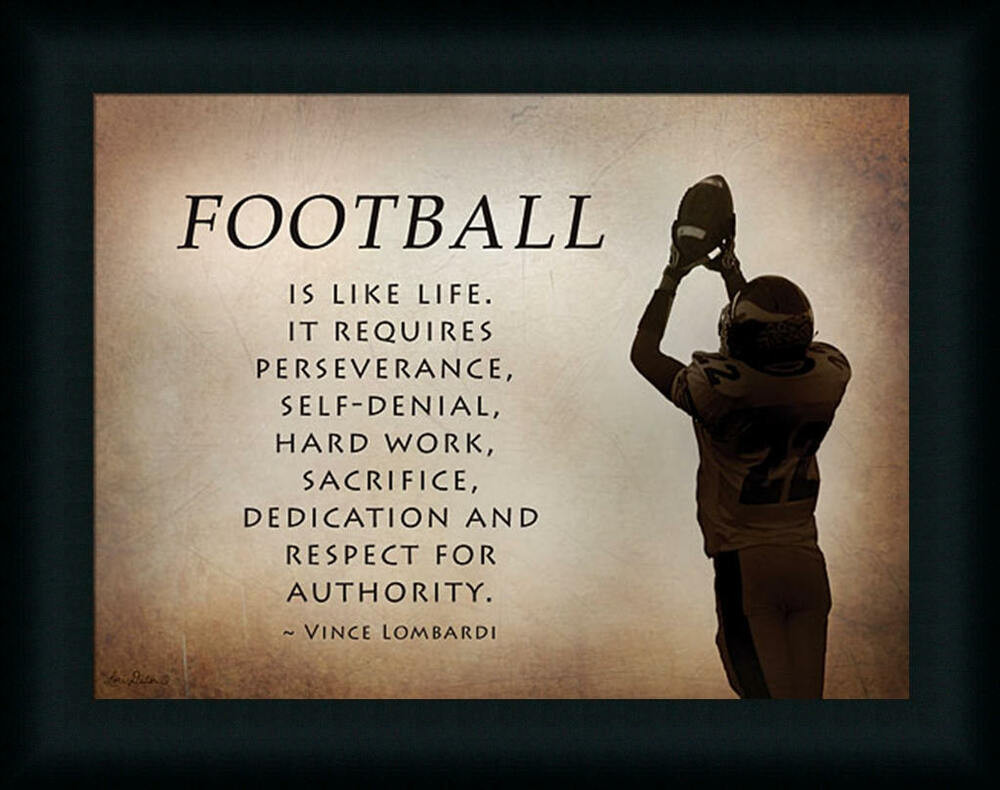 Motivational Football Quotes
 The Catch Motivational Football Quote Framed Art Print