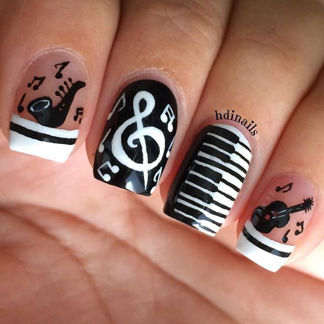 Music Nail Designs
 Check this out on INK361 Nail art