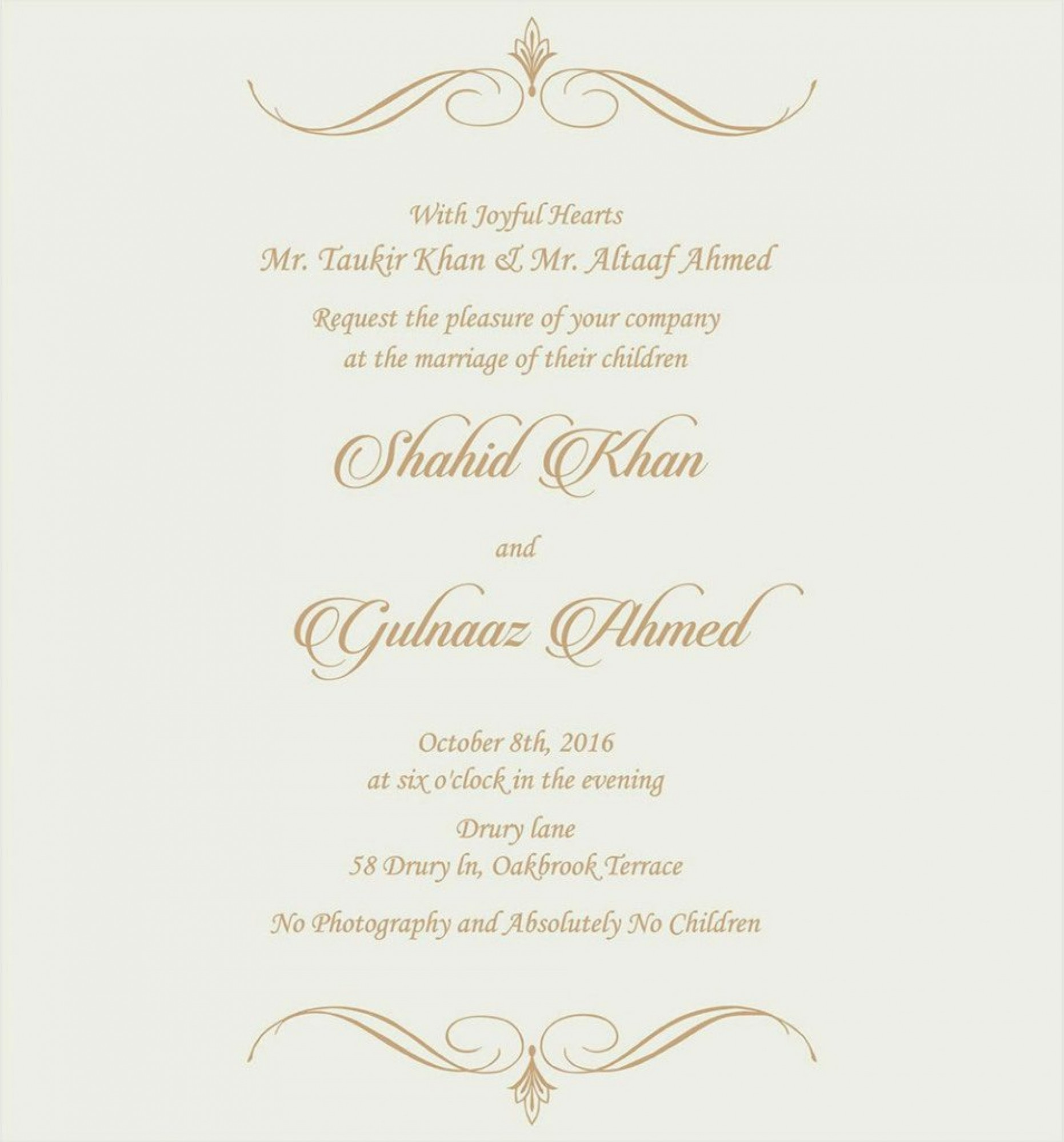 Muslim Wedding Invitations
 Marvelous Muslim Wedding Invitation Invitations Cards