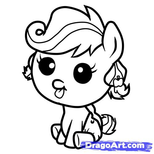 My Little Pony Baby Coloring Pages
 How to Draw Baby Applejack Step by Step Cartoons