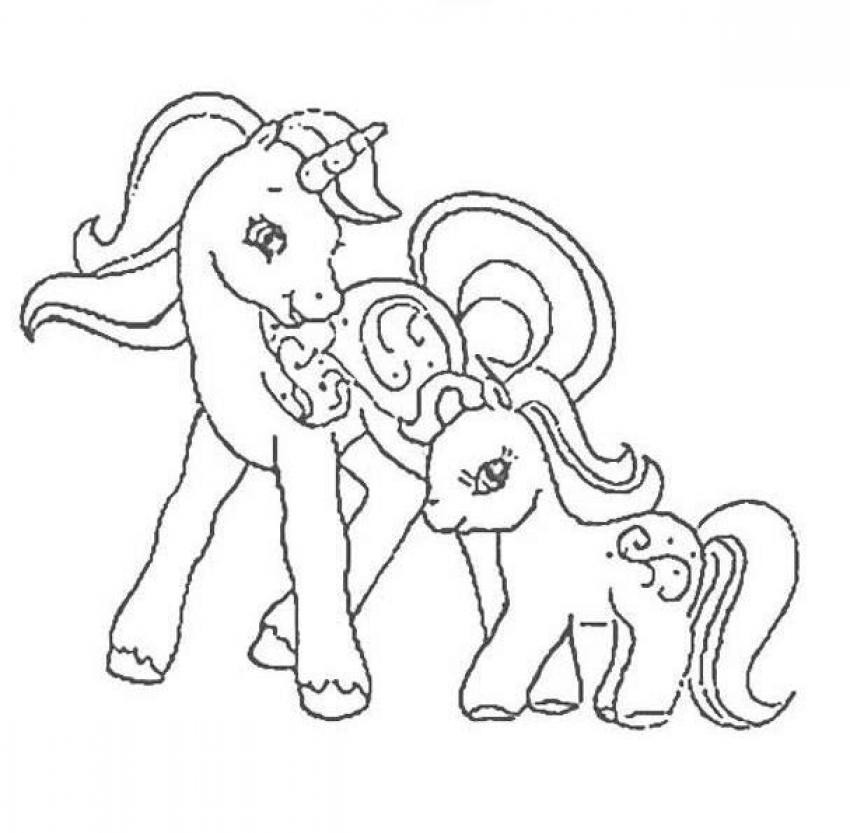 My Little Pony Baby Coloring Pages
 Mother and her baby pony coloring pages Hellokids