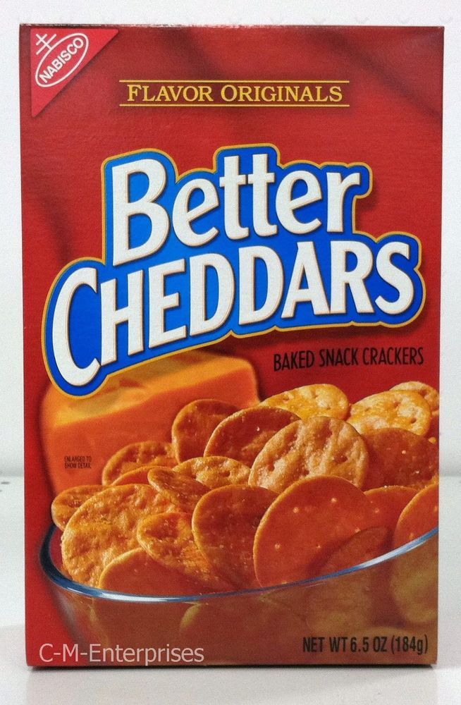Nabisco Snack Crackers
 Nabisco Better Cheddars Baked Snack Crackers 6 5 oz