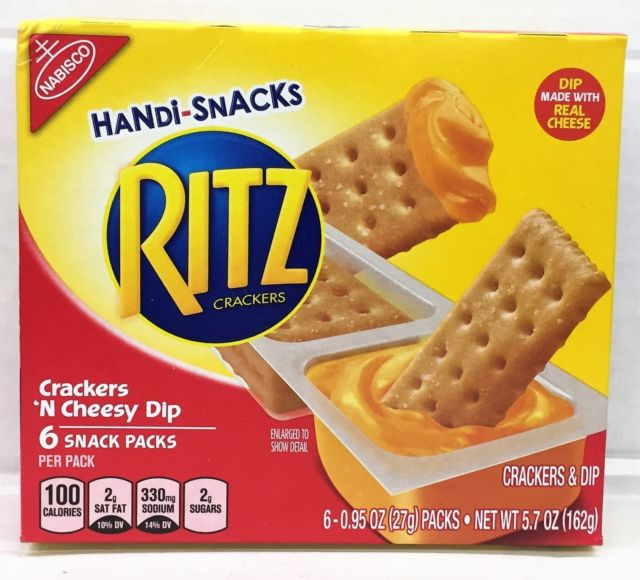 Nabisco Snack Crackers
 Nabisco Handi snacks Ritz Crackers n Cheese DIP 95 Oz 6
