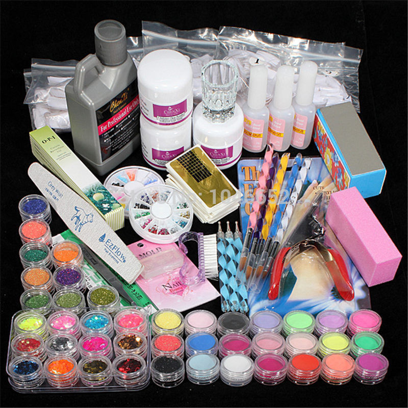 Nail Art Design Kit
 Professional 42 Acrylic Liquid Powder Glitter Clipper