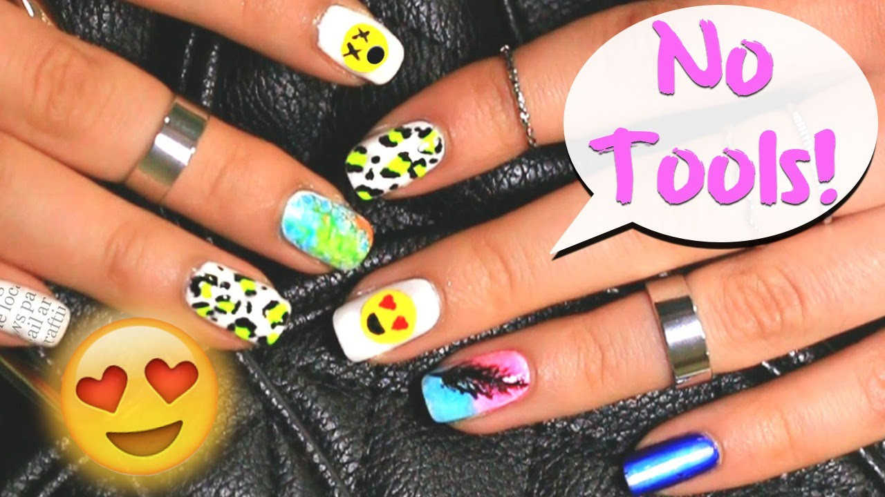 Nail Art Designs For Beginners
 No tools needed 6 easy nail art designs for beginners