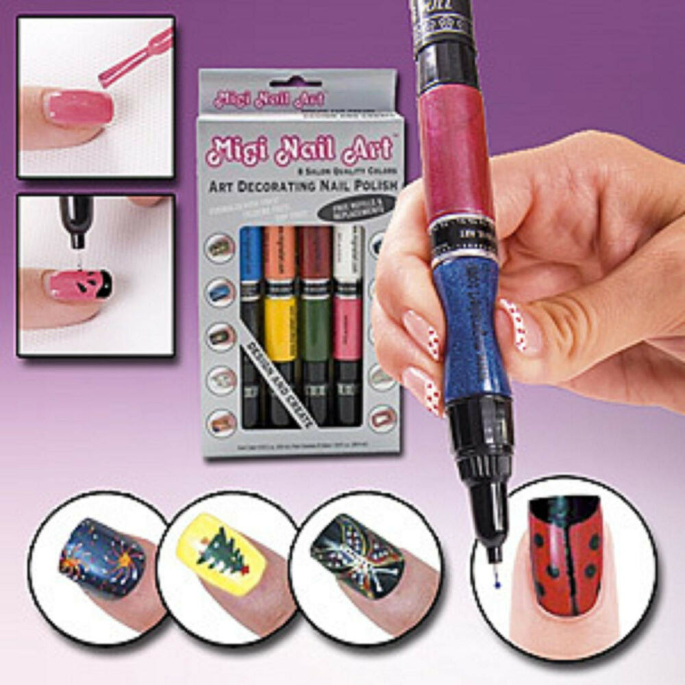 Nail Art Pens
 8 color starter kit MIGI NAIL ART salon polish pen brush