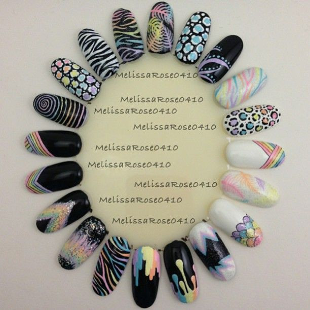 Nail Art Wheel
 Pastel nail art wheel by melissarose0410 instagram