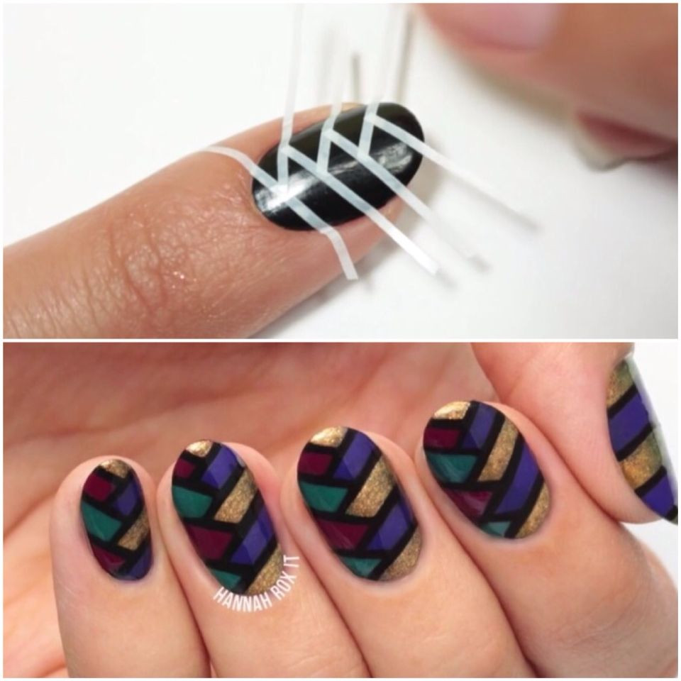 Nail Art With Tape
 Fish Striping Tape Nail Art Дизайны