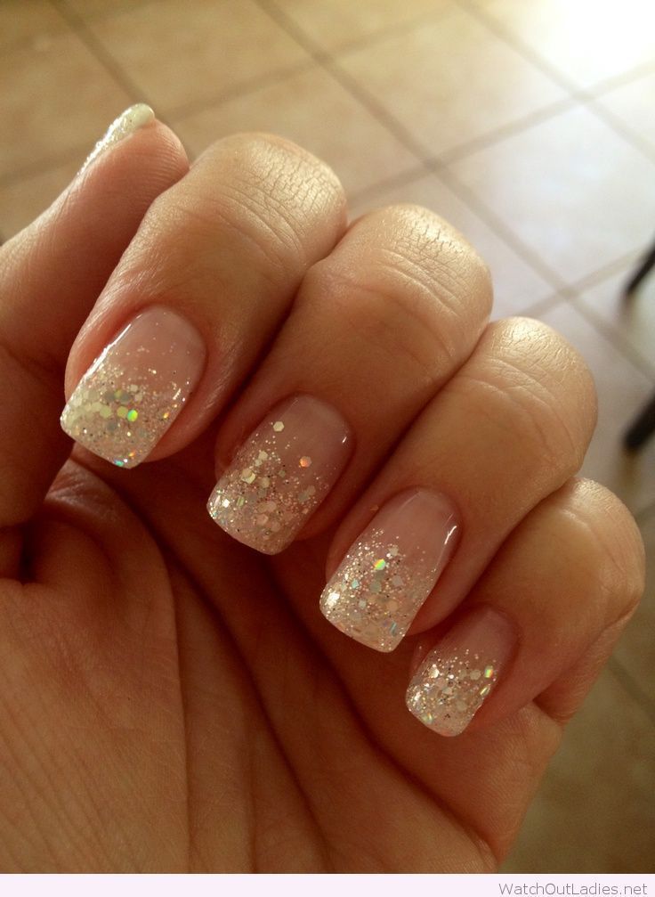 Nail Designs For French Manicure
 Glitter french manicure for Christmas