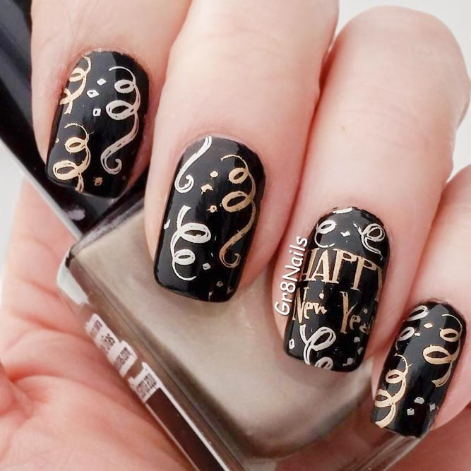 Nail Designs For New Years
 21 Exciting Ideas for New Years Nails to Warm Up Your
