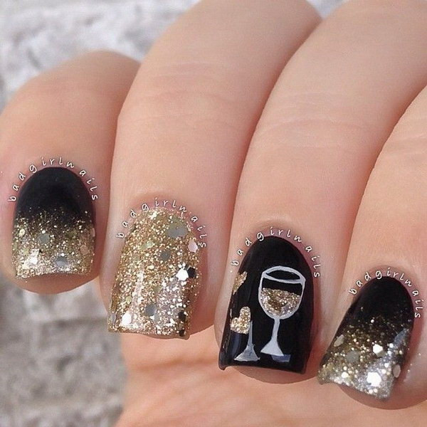 Nail Designs For New Years
 100 Cute And Easy Glitter Nail Designs Ideas To Rock This
