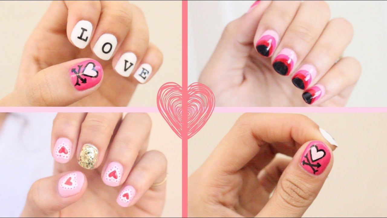 Nail Designs For Valentines
 2016 Valentine s Day Nail Art 3 Easy Designs