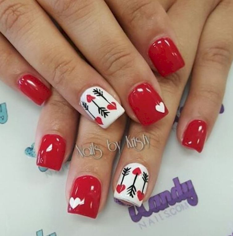 Nail Designs For Valentines
 6 Arrow to the Heart