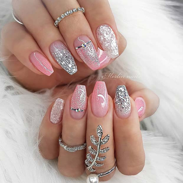 Nail Designs Pink And Silver
 23 Light Pink Nail Designs and Ideas to Try
