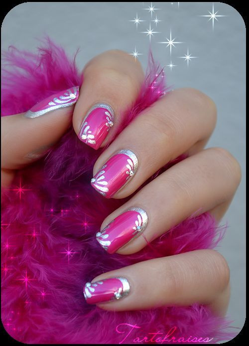 Nail Designs Pink And Silver
 Hot Pink And Silver Nail Art s and