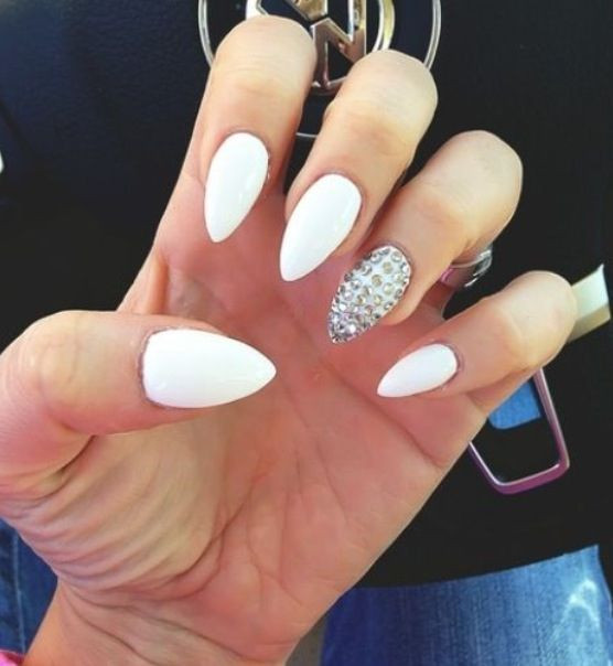 Nail Designs With Jewels
 White jewel nail design Nails