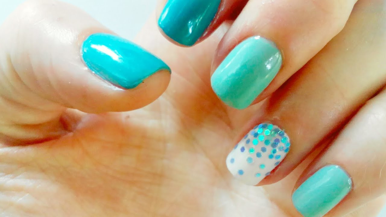 Nail Ideas Easy
 Nail art blue ideas 2016 for short nails for summer easy