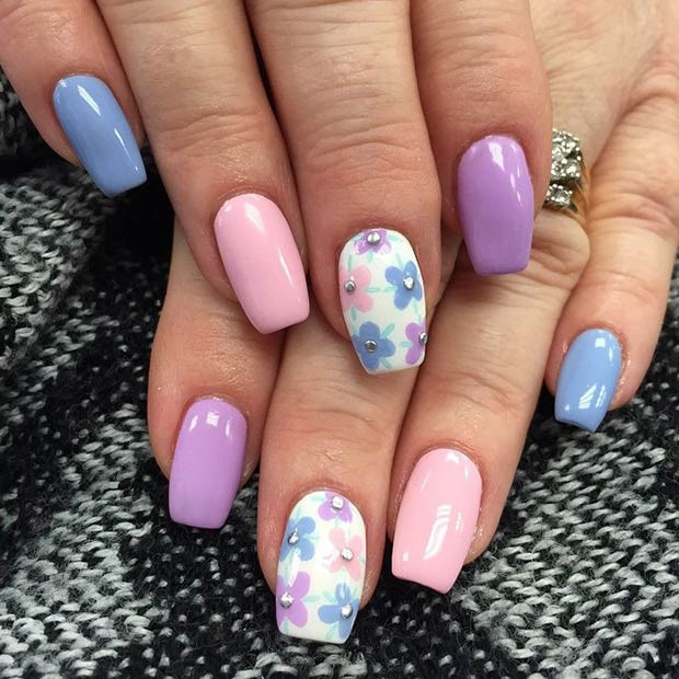 Nail Ideas For Spring
 50 Flower Nail Designs for Spring