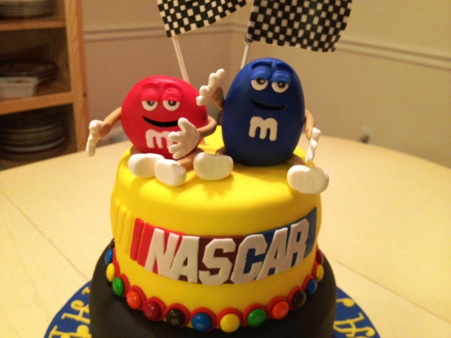 Nascar Birthday Cake
 M&m Nascar Birthday Cake CakeCentral
