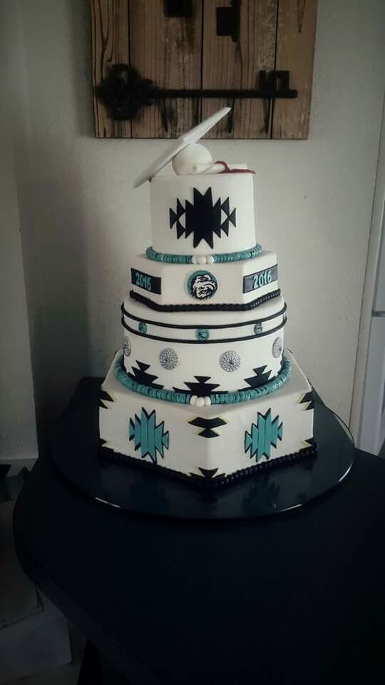 Native American Wedding Cakes
 Native American wedding cake turquoise and black and white