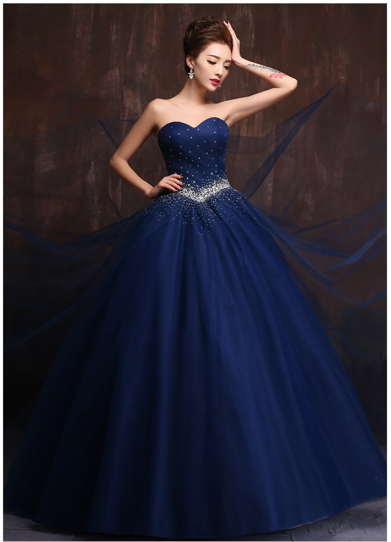 Navy Blue Dresses For Wedding
 Custom Made Color And Size Vestidos De Noiva Royal Blue
