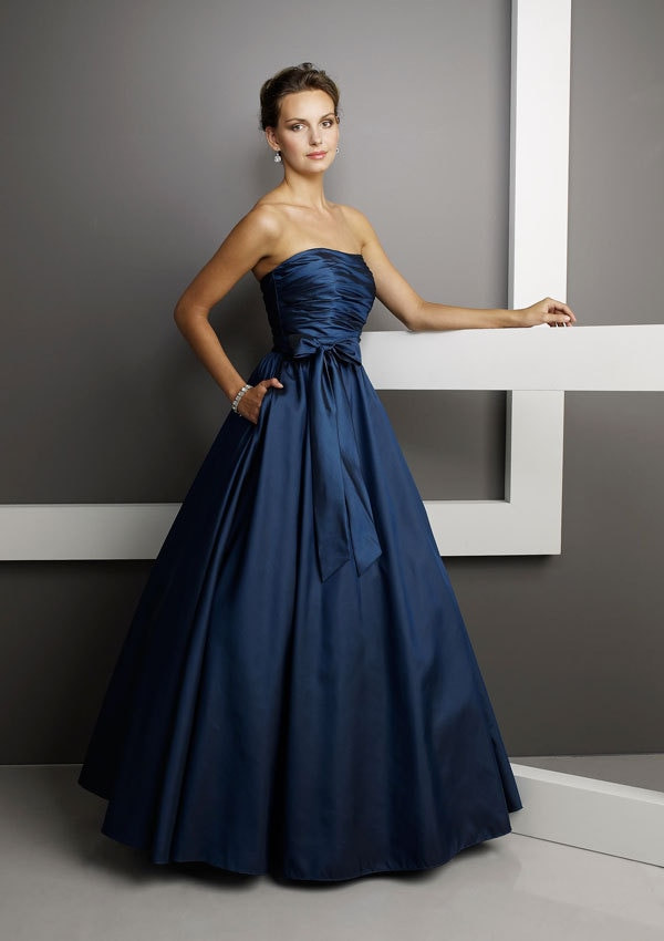 Navy Blue Dresses For Wedding
 elegant navy blue long Bridesmaid Dresses with pocket 2016