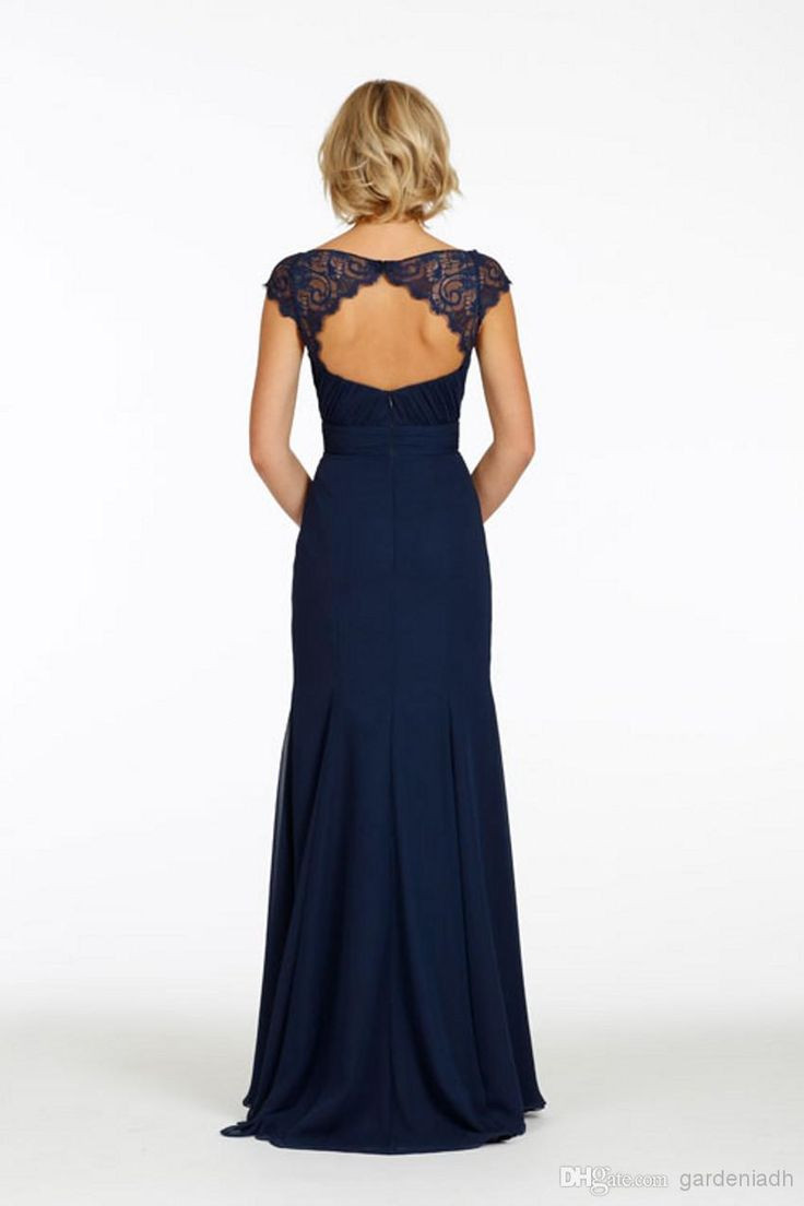 Navy Blue Dresses For Wedding
 Wholesale Navy Blue Chiffon Bridesmaid Dresses with