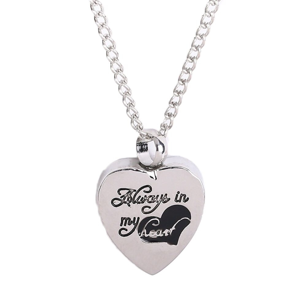 Necklaces For Ashes After Cremation
 Stainless steel Heart pendant necklace "Always in my heart