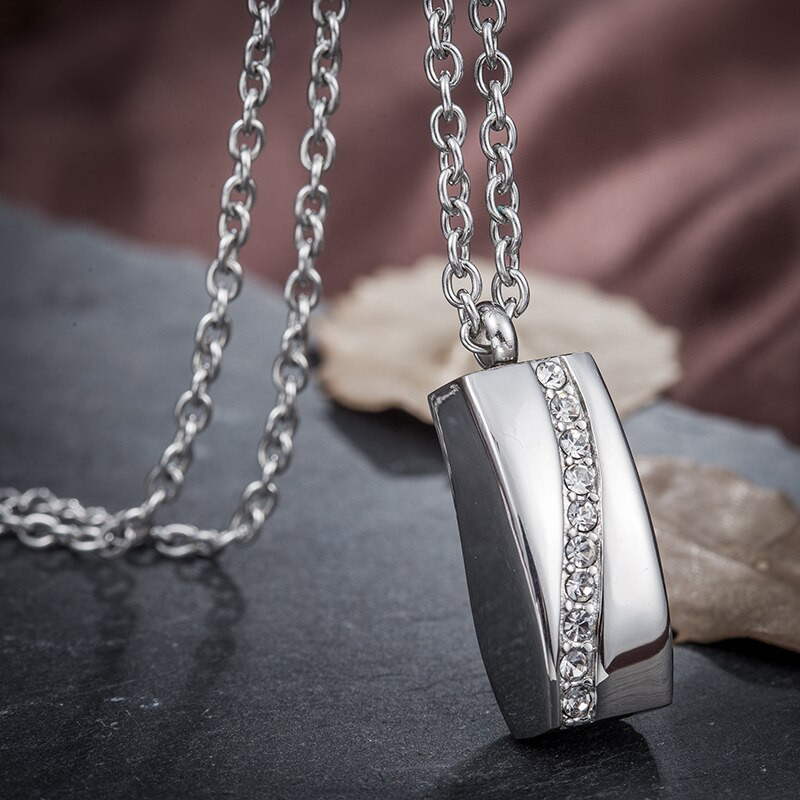 Necklaces For Ashes After Cremation
 Stainless Steel Crystal Necklace Memorial Cremation Ashes