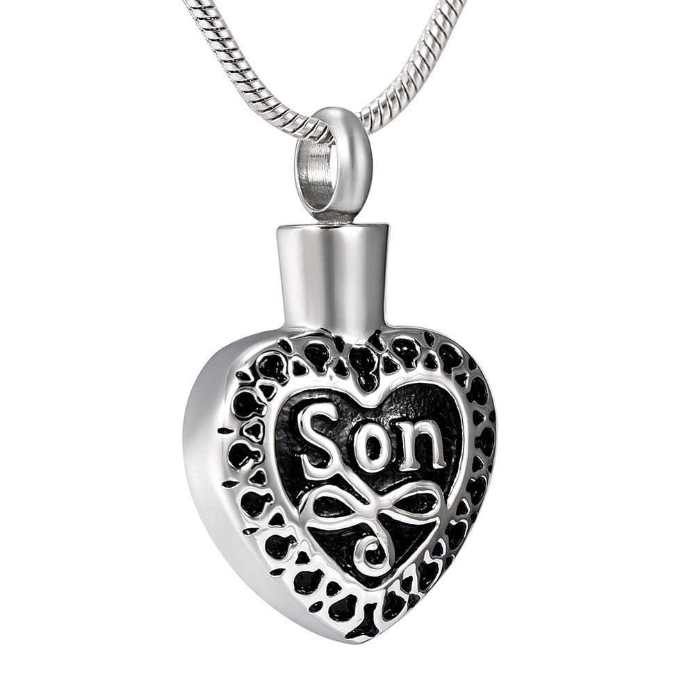 Necklaces For Ashes After Cremation
 IJD8373 Son Ash Holder Necklace Heart Cremation Pendant